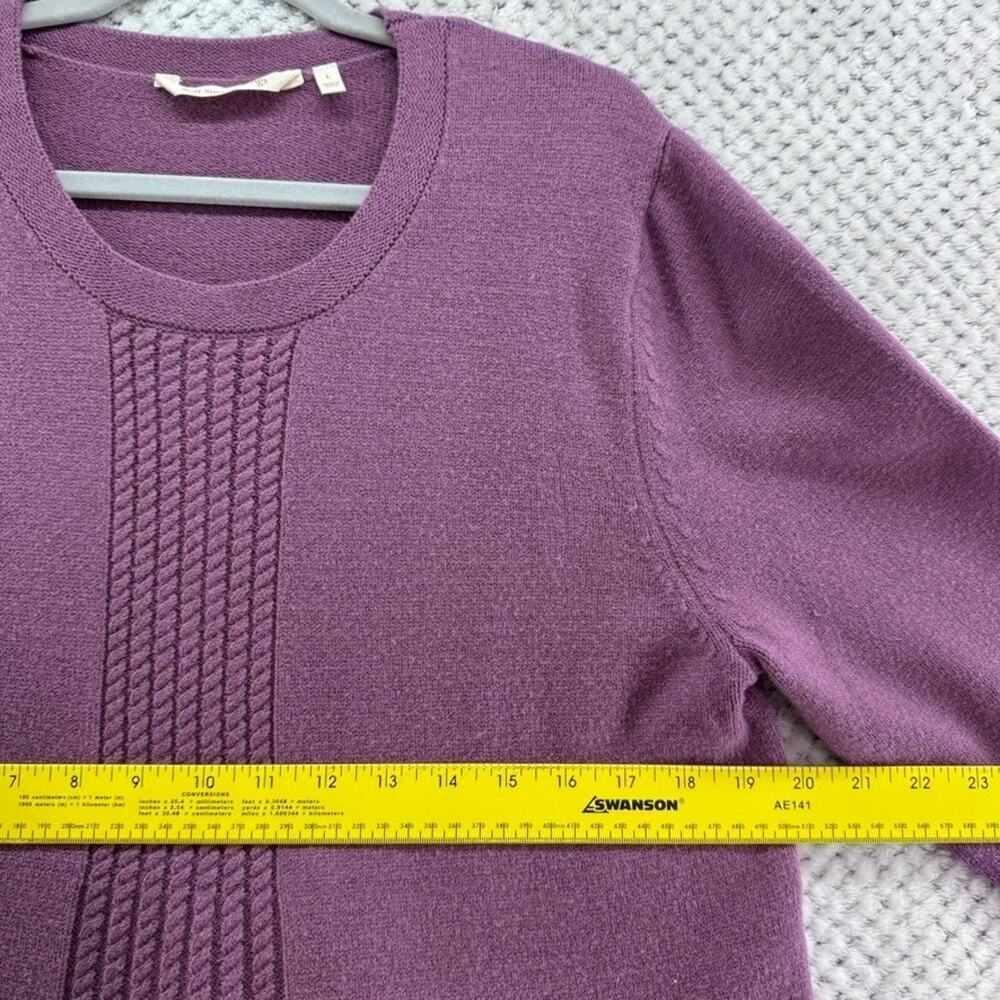 Soft Surroundings Purple Knit Sweater Womens Size L Long Sleeve Pullover - Picture 10 of 11